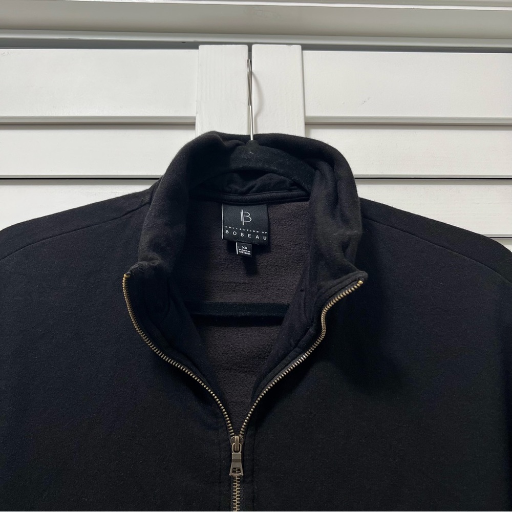 B Collection by Bobeau Black Sweatshirt Size XS 3/4 Zip - Picture 4 of 10